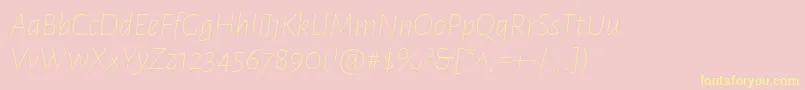AlegreyasansThinitalic-Schriftart – Gelbe Schriften auf rosa Hintergrund