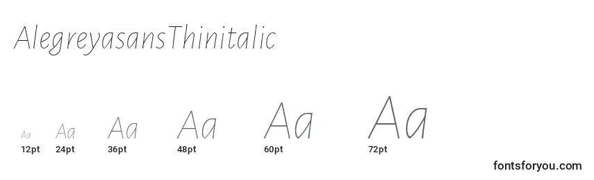 AlegreyasansThinitalic Font Sizes