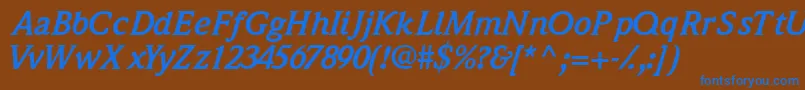 Quintessencessk ffy Font – Blue Fonts on Brown Background