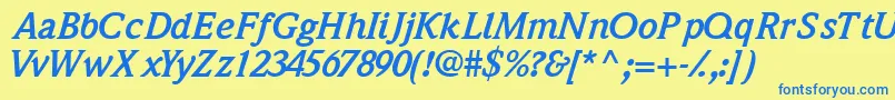 Quintessencessk ffy Font – Blue Fonts on Yellow Background