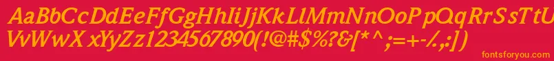 Quintessencessk ffy Font – Orange Fonts on Red Background