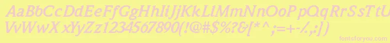 Quintessencessk ffy Font – Pink Fonts on Yellow Background