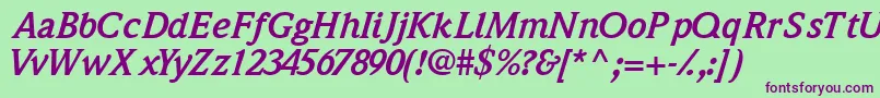 Quintessencessk ffy Font – Purple Fonts on Green Background