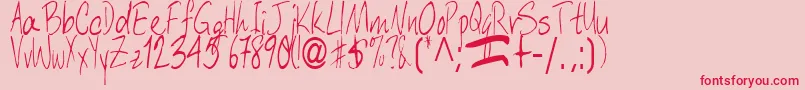 AberaRegularTtstd Font – Red Fonts on Pink Background