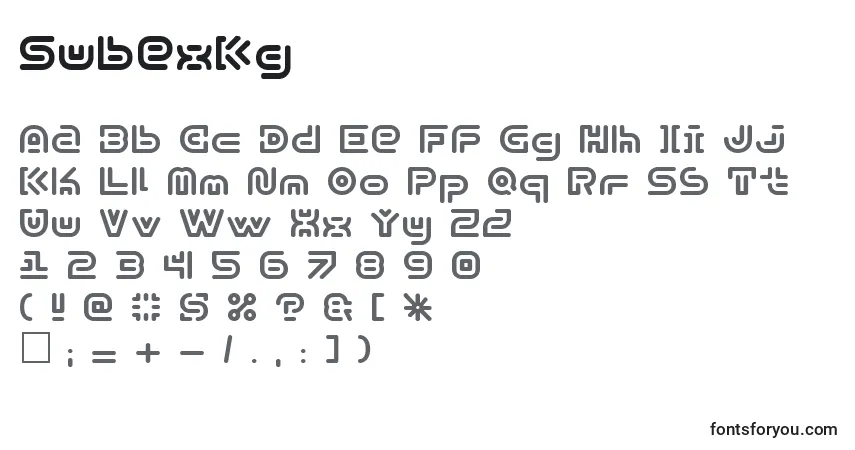Czcionka SubexKg – alfabet, cyfry, specjalne znaki