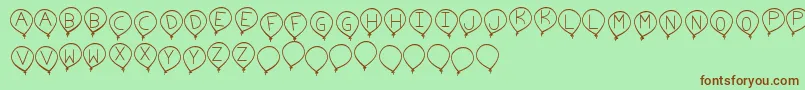 BirthdayBalonTfb Font – Brown Fonts on Green Background