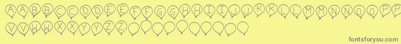 BirthdayBalonTfb Font – Gray Fonts on Yellow Background
