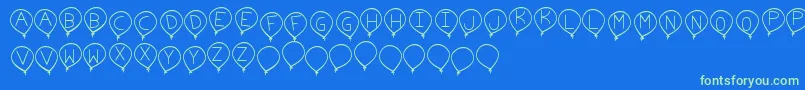 BirthdayBalonTfb Font – Green Fonts on Blue Background