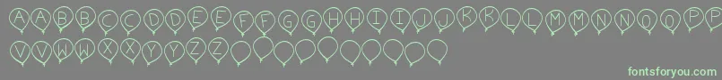 Weitere Informationen zur BirthdayBalonTfb-Schriftart BirthdayBalonTfb-Schriftart – Grüne Schriften auf grauem Hintergrund