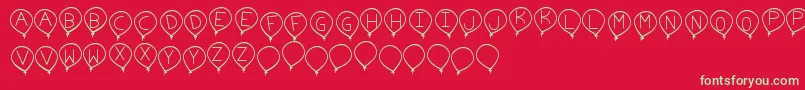 BirthdayBalonTfb-fontti – vihreät fontit punaisella taustalla