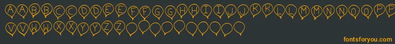 BirthdayBalonTfb-Schriftart – Orangefarbene Schriften auf schwarzem Hintergrund