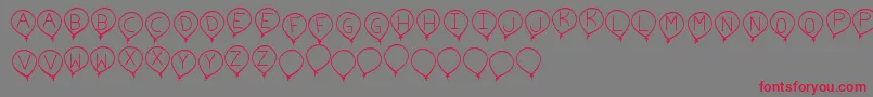 フォントBirthdayBalonTfb – 赤い文字の灰色の背景