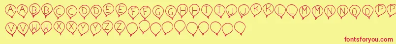 BirthdayBalonTfb Font – Red Fonts on Yellow Background