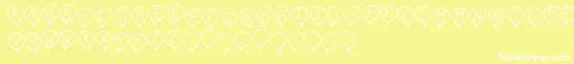 fuente BirthdayBalonTfb – Fuentes Blancas Sobre Fondo Amarillo