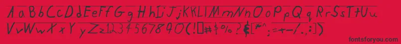 Kidtyper Font – Black Fonts on Red Background