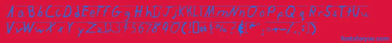 Kidtyper Font – Blue Fonts on Red Background