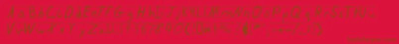 Kidtyper Font – Brown Fonts on Red Background