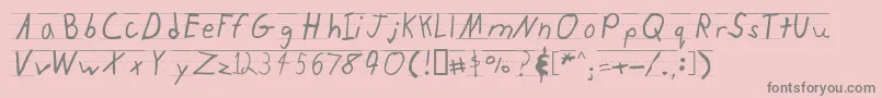 フォントKidtyper – ピンクの背景に灰色の文字