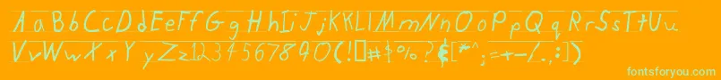 Kidtyper Font – Green Fonts on Orange Background