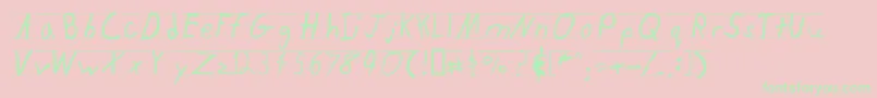 fuente Kidtyper – Fuentes Verdes Sobre Fondo Rosa