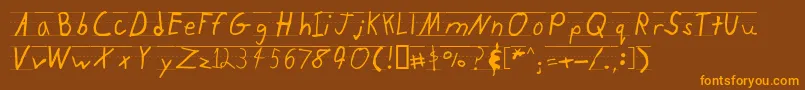Kidtyper Font – Orange Fonts on Brown Background