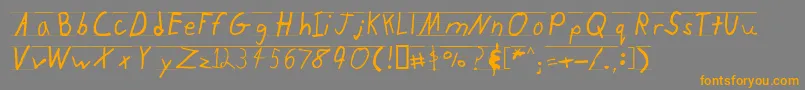 Kidtyper Font – Orange Fonts on Gray Background