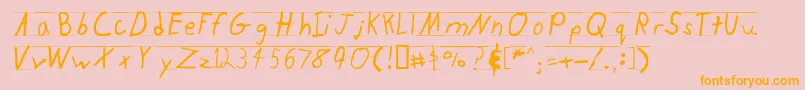 Kidtyper Font – Orange Fonts on Pink Background