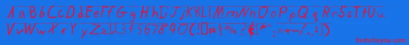 Kidtyper Font – Red Fonts on Blue Background
