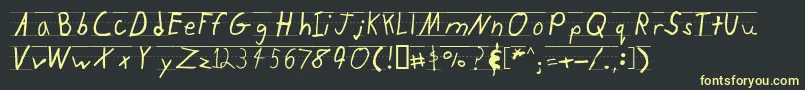 Kidtyper Font – Yellow Fonts on Black Background
