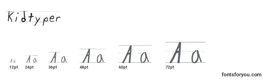 Размеры шрифта Kidtyper