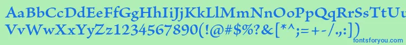 BriosoproSemiboldcapt Font – Blue Fonts on Green Background