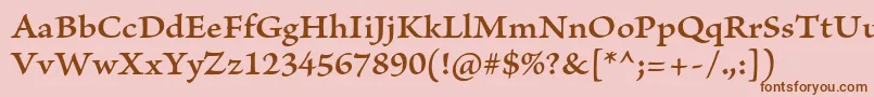 BriosoproSemiboldcapt Font – Brown Fonts on Pink Background