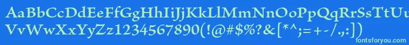 BriosoproSemiboldcapt Font – Green Fonts on Blue Background