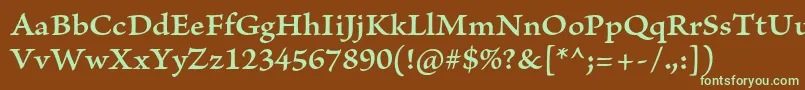 BriosoproSemiboldcapt Font – Green Fonts on Brown Background