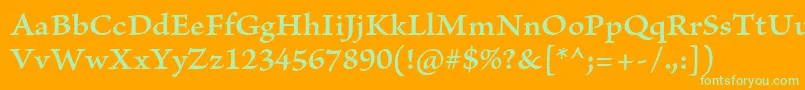 BriosoproSemiboldcapt Font – Green Fonts on Orange Background