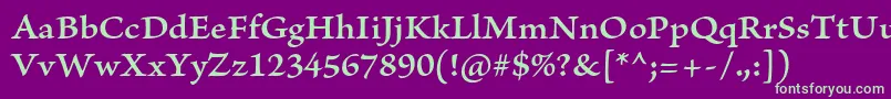 BriosoproSemiboldcapt Font – Green Fonts on Purple Background