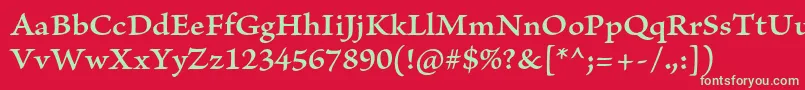 フォントBriosoproSemiboldcapt – 赤い背景に緑の文字