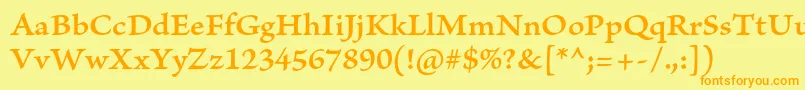 BriosoproSemiboldcapt Font – Orange Fonts on Yellow Background