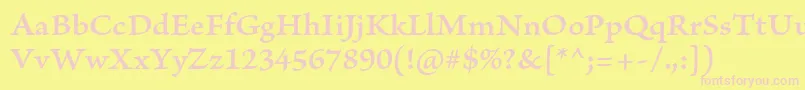BriosoproSemiboldcapt Font – Pink Fonts on Yellow Background