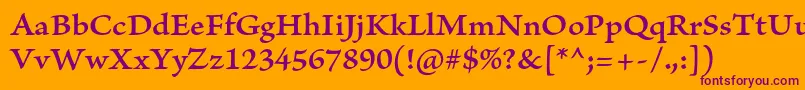BriosoproSemiboldcapt Font – Purple Fonts on Orange Background