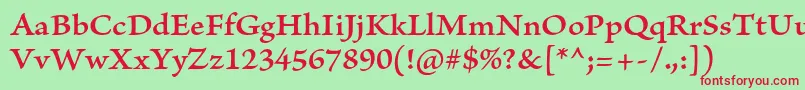 BriosoproSemiboldcapt Font – Red Fonts on Green Background