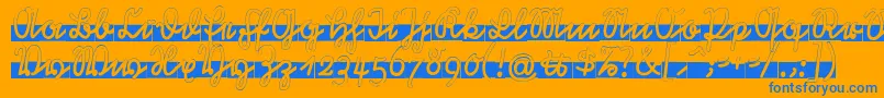 RastenburgBandU1sy-Schriftart – Blaue Schriften auf orangefarbenem Hintergrund