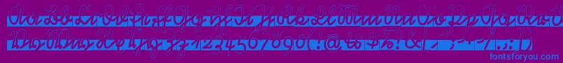 RastenburgBandU1sy-Schriftart – Blaue Schriften auf violettem Hintergrund