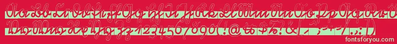 RastenburgBandU1sy Font – Green Fonts on Red Background