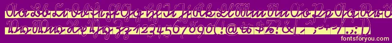 RastenburgBandU1sy Font – Yellow Fonts on Purple Background