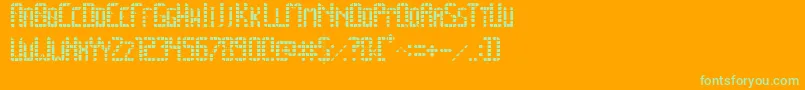 Fonte SpacePez – fontes verdes em um fundo laranja
