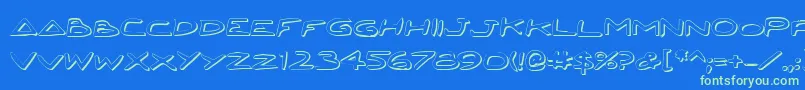 JettaShadow Font – Green Fonts on Blue Background