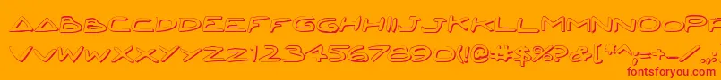 JettaShadow-Schriftart – Rote Schriften auf orangefarbenem Hintergrund