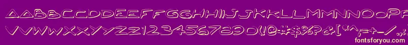 JettaShadow-Schriftart – Gelbe Schriften auf violettem Hintergrund