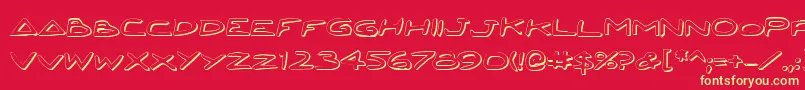 JettaShadow Font – Yellow Fonts on Red Background